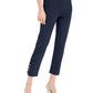 Calça feminina com controle de barriga e acabamento em hardware, azul, tamanho extragrande, da coleção JM