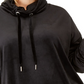 Calvin Klein Performance Suéter Feminino Plus com Gola Redonda e Ombro Caído, Preto, Tamanho 1X