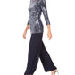 Blusa de lantejoulas e calça reta feminina Jessica Howard, azul-marinho, tamanho 12
