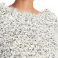 Rachel Roy Suéter Feminino Glitter Fuzzy Manga Longa Gola Joia Branco Tamanho X-S