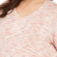 Suéter feminino plus size estilo &amp; co, túnica de malha com estampa de tingimento espacial, vermelho, tamanho 2X