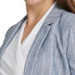 Blazer feminino DKNY com listras de um botão, azul, tamanho 6