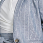 Blazer feminino DKNY com listras de um botão, azul, tamanho 6