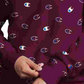 Moletom com estampa de logotipo feminino Champion, tecido reverso, roxo, tamanho médio