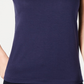Blusa feminina Maison Jules com gola de renda, azul, tamanho X-S