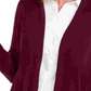 Cardigan feminino JM Collection Petite com nervuras mistas e botões, roxo escuro, tamanho PS