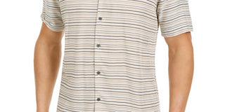 Camisa listrada degradê masculina Alfani marrom tamanho extragrande