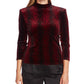 Blusa feminina Vince Camuto com estampa de leopardo ao luar, vermelha, tamanho extragrande