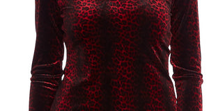 Blusa feminina Vince Camuto com estampa de leopardo ao luar, vermelha, tamanho extragrande
