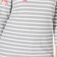 Karen Scott Blusa Feminina Estampada Manga Três Quartos Branca Tamanho P