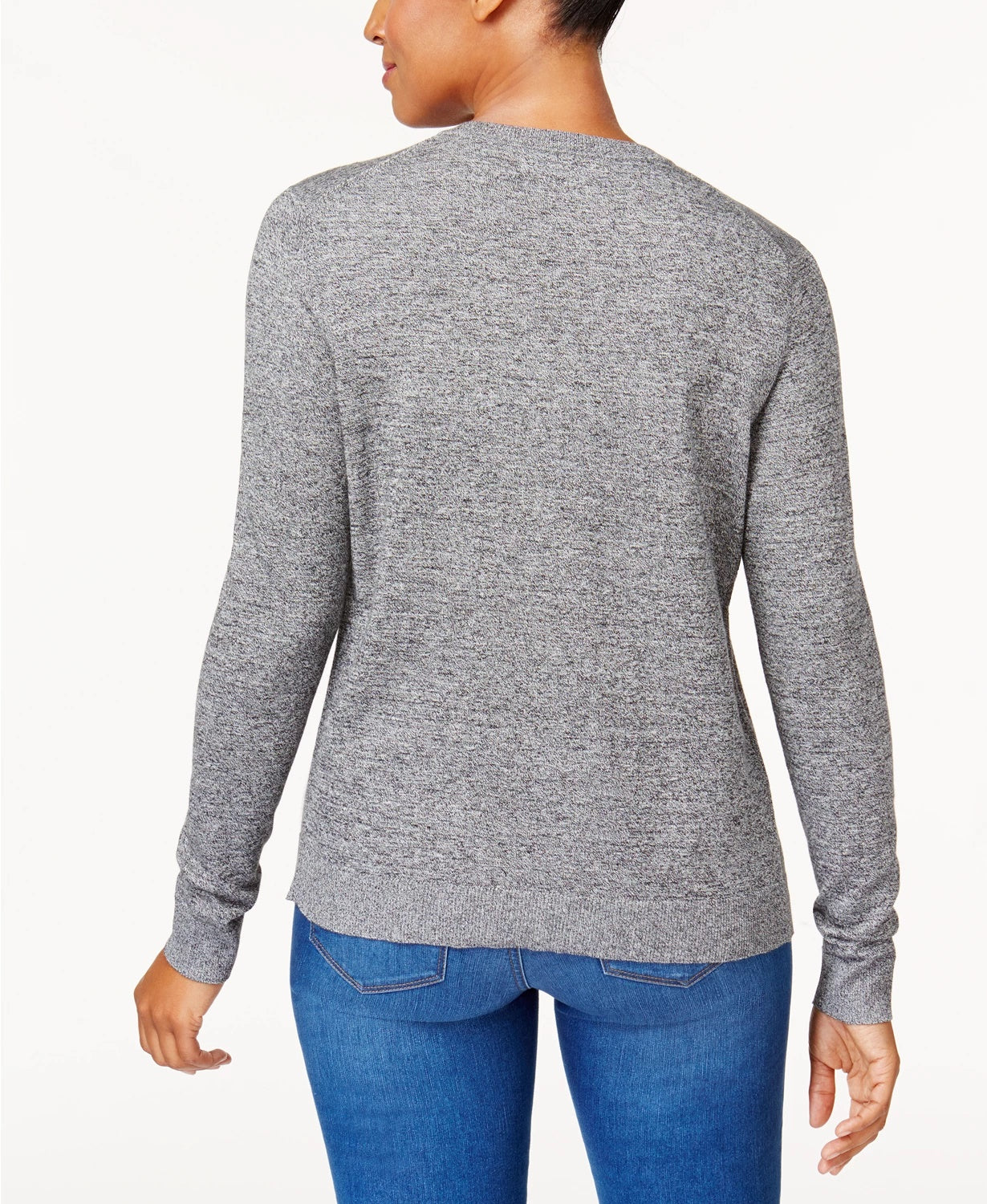Karen Scott Cardigan Feminino Marled Branco Tamanho PL