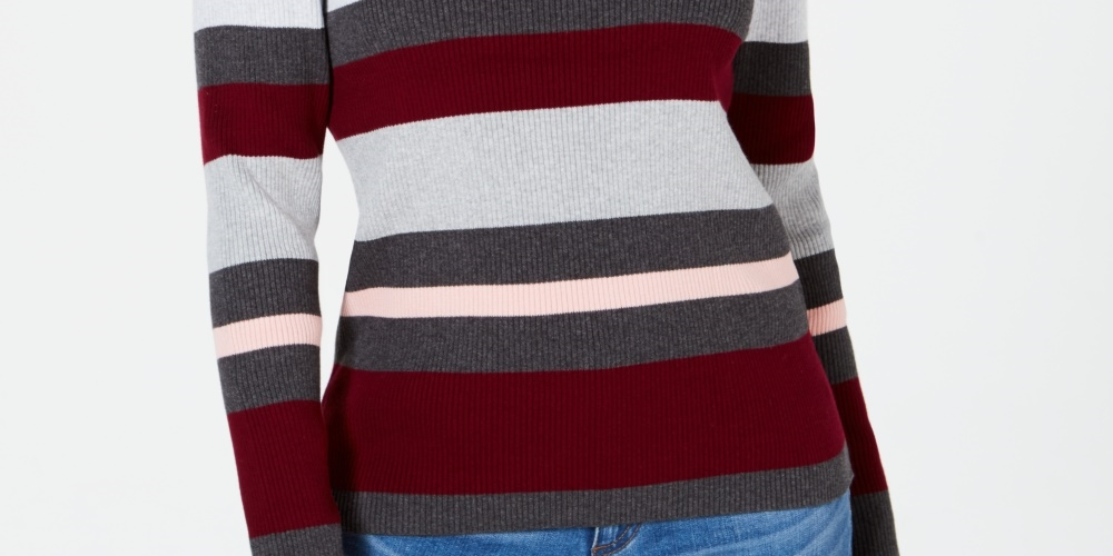 Karen Scott Suéter Feminino Listrado de Algodão com Canelado - Rosa Tamanho - PS