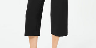 Calça curta Alfani feminina com cinto e faixa, preta, tamanho 12