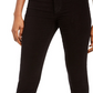 Jeans Hilary Velvet de cintura alta feminino, preto, tamanho 31