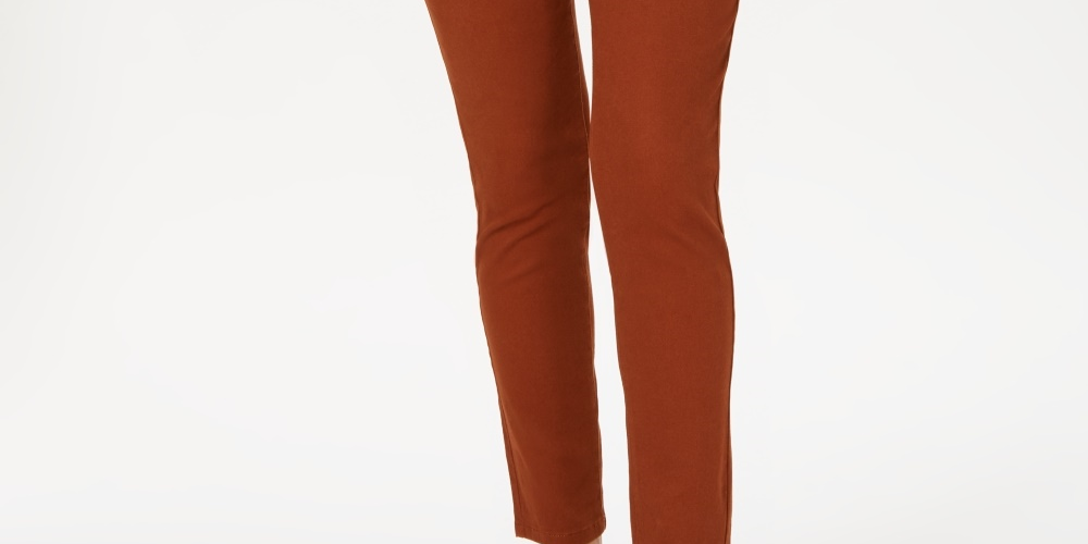 Calça jeans skinny com controle de barriga e ajuste curvilíneo feminino Style &amp; Co, marrom, tamanho 14P