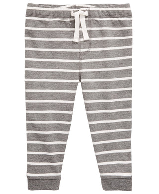 Calça jogger listrada para bebê menino First Impressions cinza tamanho 18 meses
