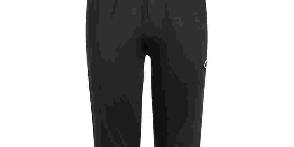 Calça de corrida infantil Champion para meninos com listras laterais, preta, tamanho 4