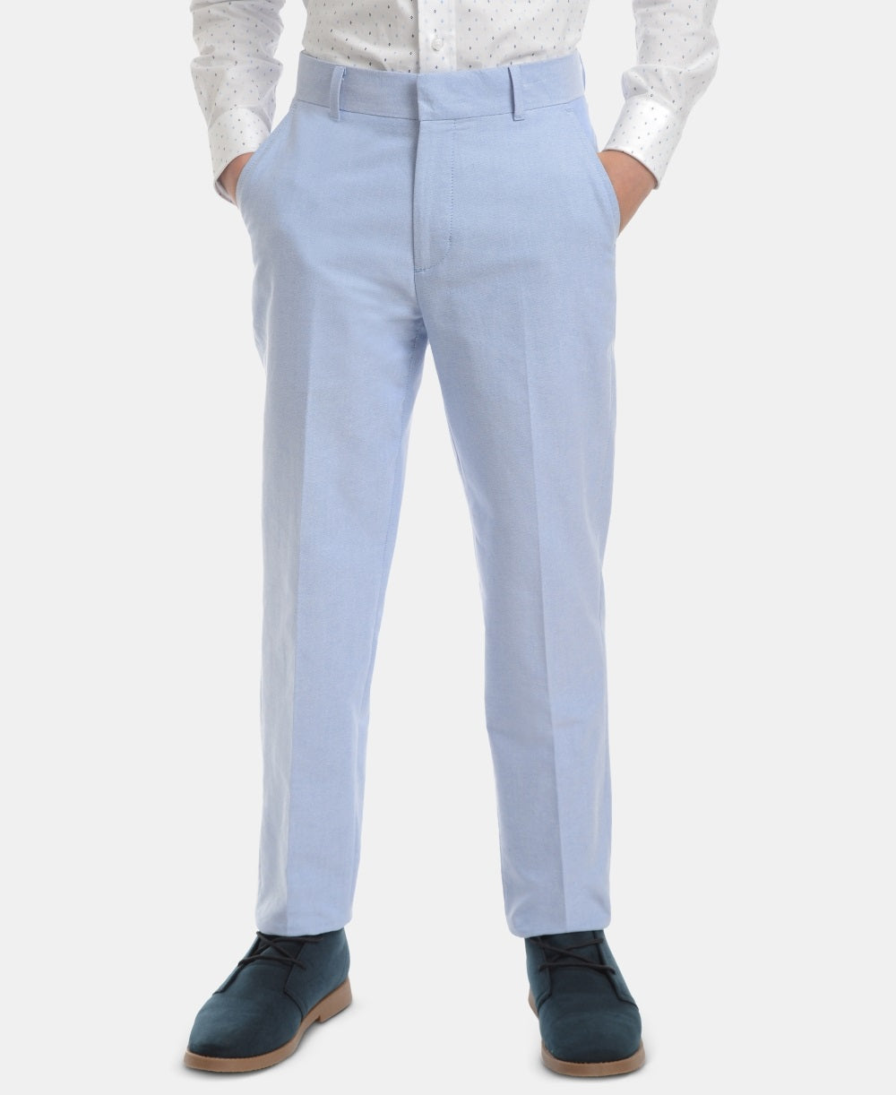 Calça Tommy Hilfiger Big Boy's Oxford Cotton Azul Tamanho 18