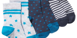 First Impressions Baby Boy's 3 Pack Printed Meias Azuis Tamanho 6-12 MOS