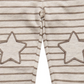 Calça jogger listrada com estampa de estrela First Impressions para meninos, tamanho 4T, bege