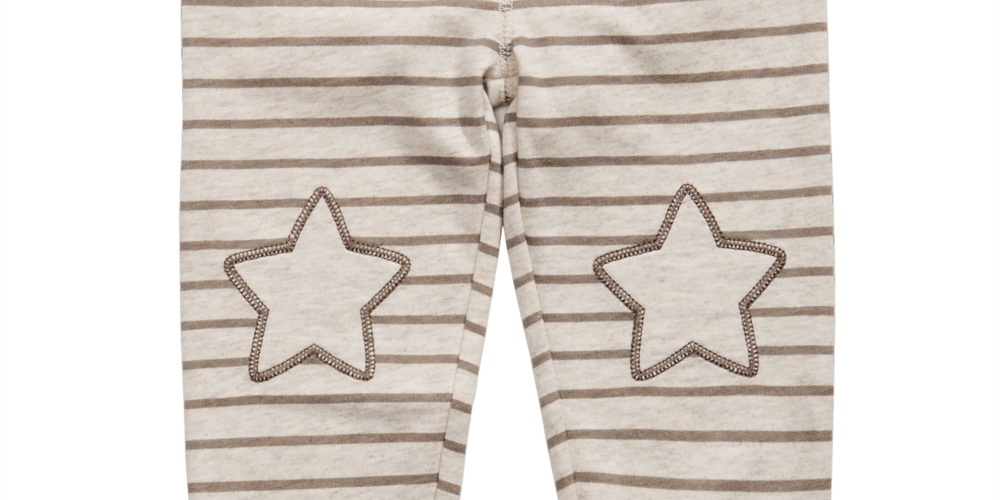 Calça jogger listrada com estampa de estrela First Impressions para meninos, tamanho 4T, bege