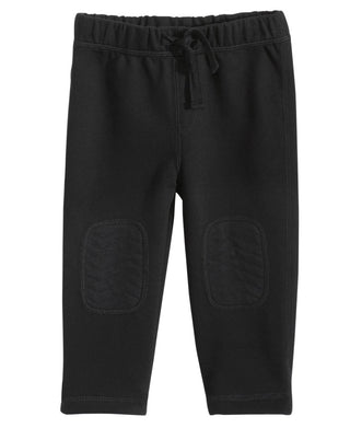 Primeiras impressões: Patch de joelho para bebê menino French Terry preto tamanho 24MOS