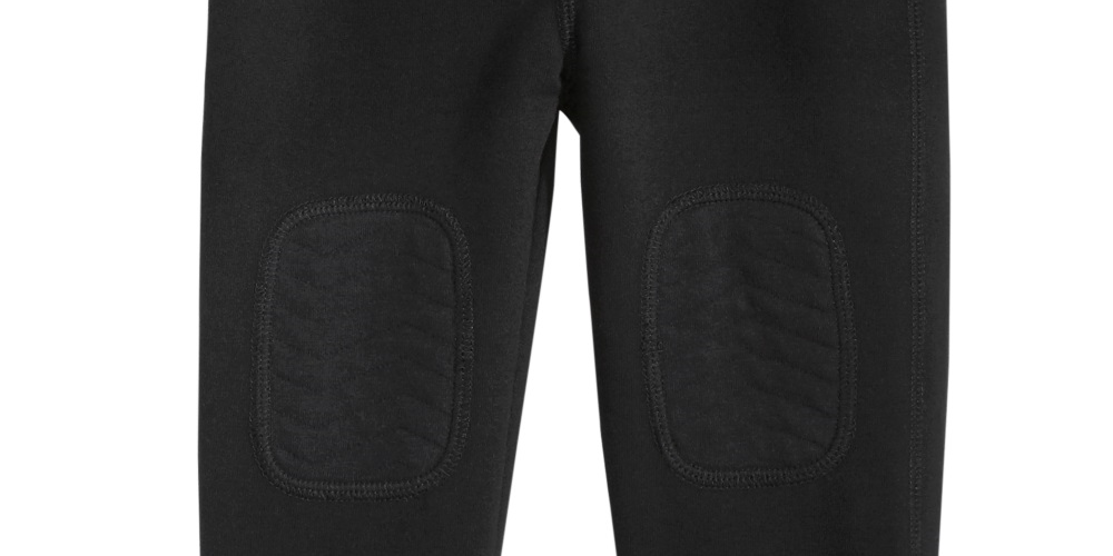 Primeiras impressões: Patch de joelho para bebê menino French Terry preto tamanho 24MOS