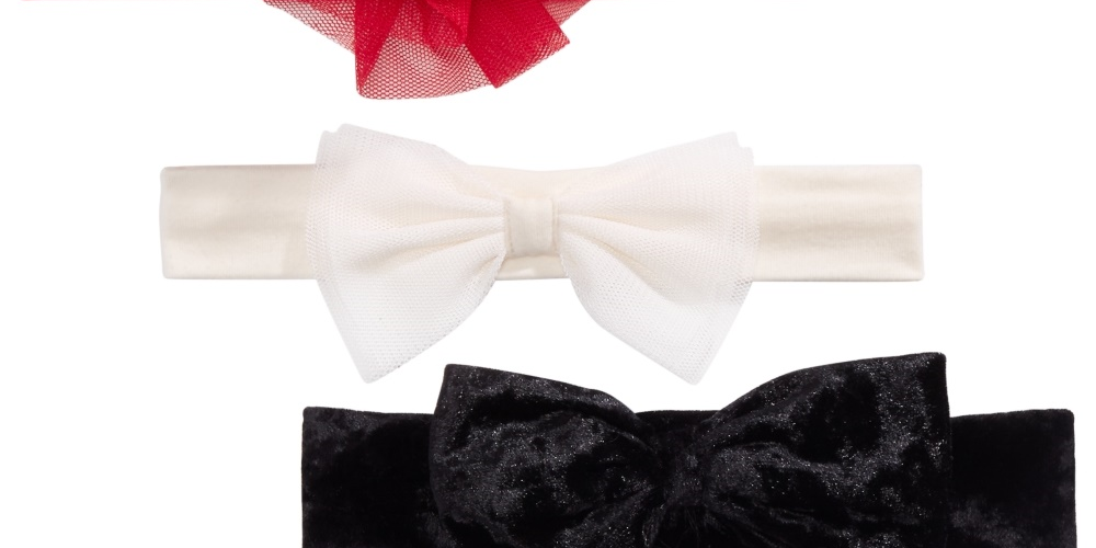 First Impressions - Pacote com 3 faixas de cabeça extravagantes para bebês meninas, rosa, tamanho regular