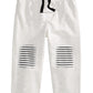 Calça jogger com remendo no joelho para meninos First Impressions, branca, tamanho 6 MOS