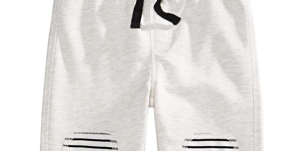Calça listrada com remendo no joelho para meninos First Impressions, tamanho 3T, branca