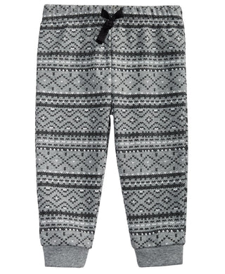 Calça de moletom estampada Fair Isle para meninos First Impressions, cinza, tamanho 6