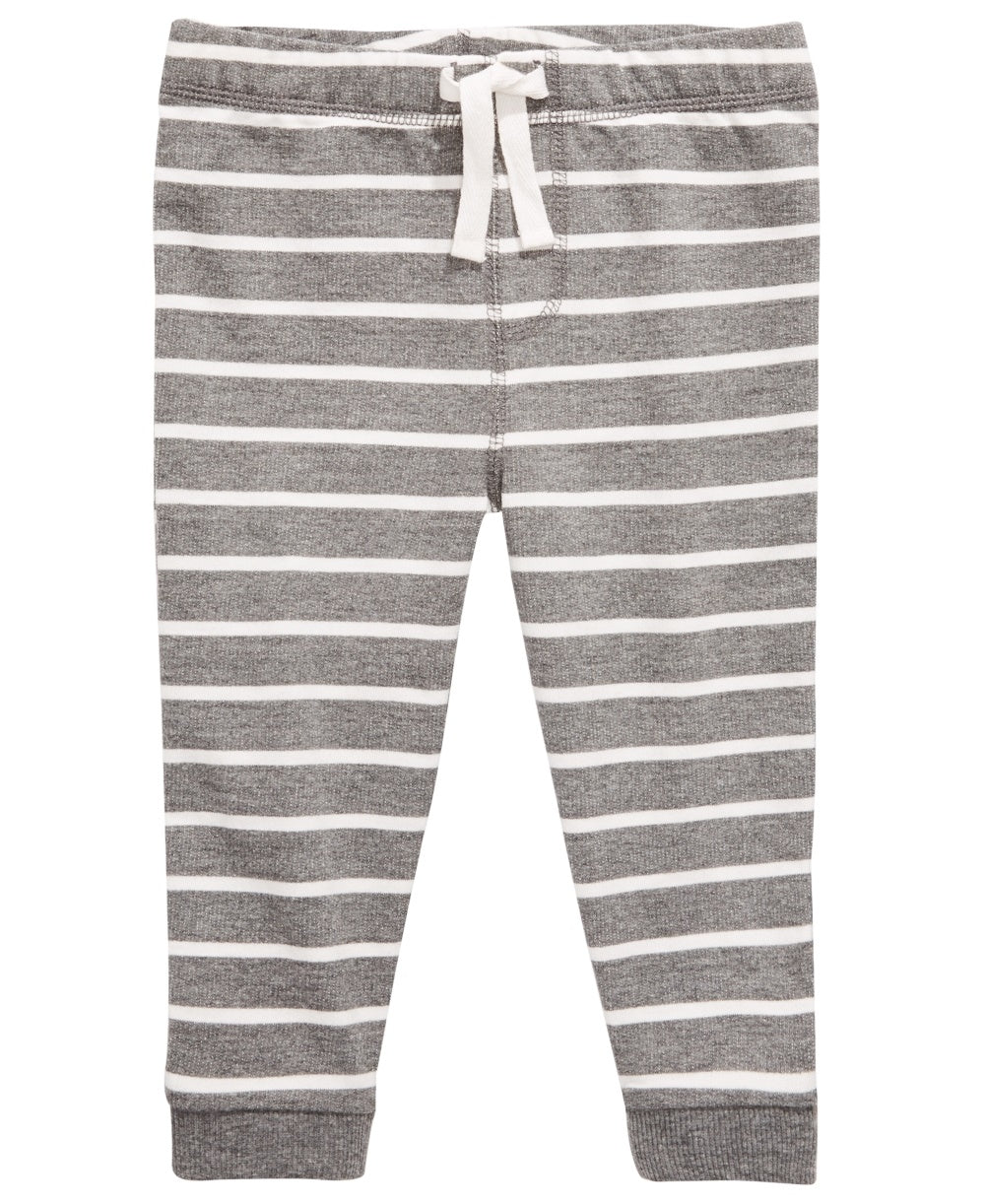 Calça jogger listrada infantil First Impressions cinza tamanho 12 MOS