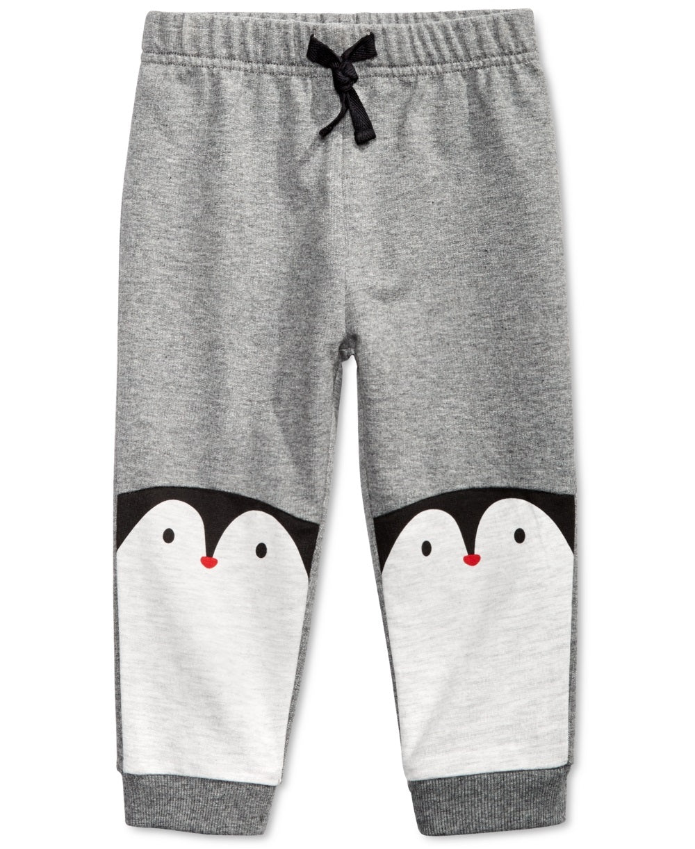 Calça Jogger Infantil Pinguins Infantil First Impressions Cinza Tamanho 12 MOS