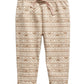 Calça de moletom infantil First Impressions para meninos com estampa geométrica, bege mesclado, tamanho 7