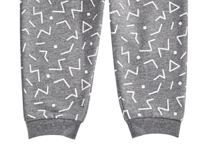 Calça de moletom com estampa geométrica para bebê menino First Impressions, cinza, tamanho 18 meses