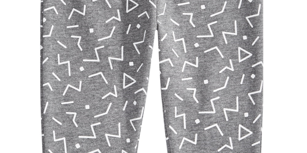 Calça de moletom infantil First Impressions para meninos com estampa geométrica, cinza, tamanho 6