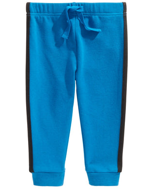 Calça jogger listrada lateral para bebê menino First Impressions, azul, tamanho 12 MOS