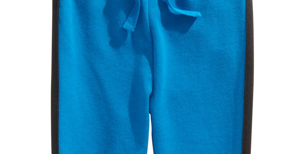 Calça jogger listrada lateral para bebê menino First Impressions, azul, tamanho 12 MOS