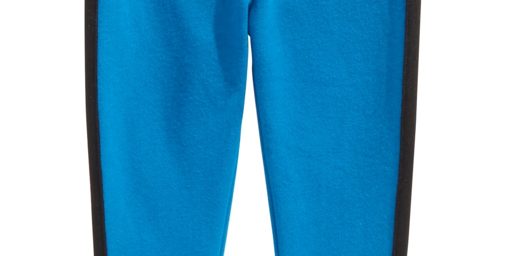 Calça jogger listrada lateral para bebê menino First Impressions, azul, tamanho 12 MOS