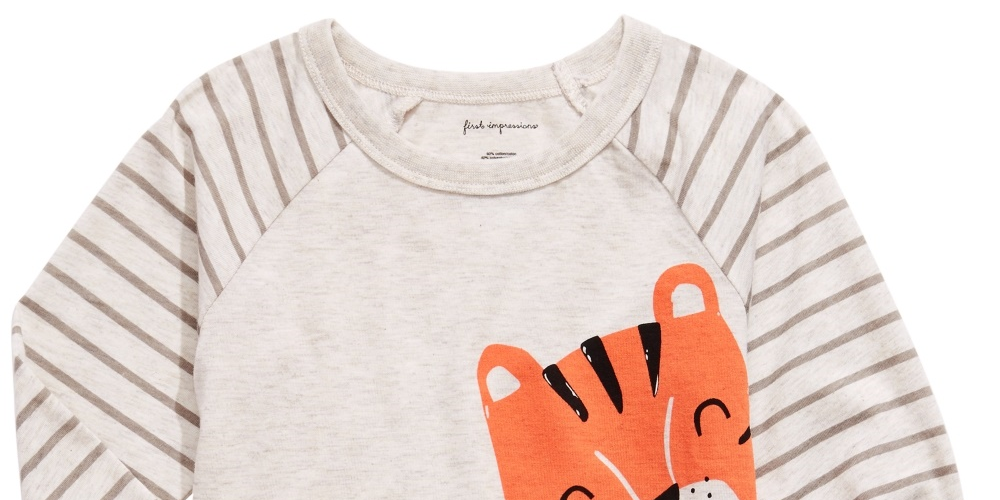 Camiseta infantil estampada de tigre First Impressions para bebês meninos, bege, tamanho 18