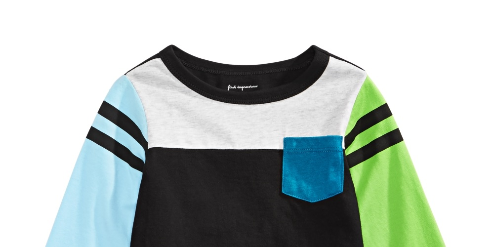 Camiseta infantil First Impressions Colorblocked preta tamanho 2T REG