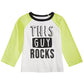 Camiseta de algodão com estampa de rock para meninos First Impressions, branca, tamanho 3MOS