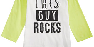 Camiseta de algodão com estampa de rock para meninos First Impressions, branca, tamanho 3MOS