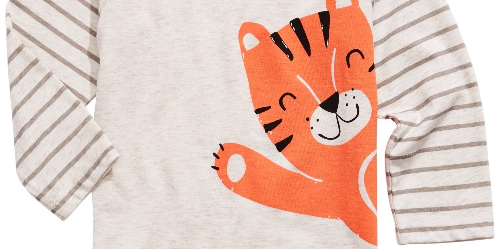Camiseta estampada de tigre First Impressions para bebê menino, bege, tamanho 24 meses