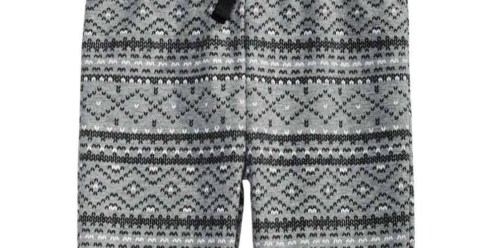 Calça de moletom estampada Fair Isle para meninos First Impressions, cinza, tamanho 18 MO