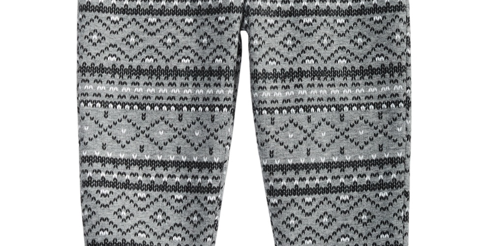 Calça de moletom estampada Fair Isle para meninos First Impressions, cinza, tamanho 18 MO
