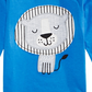 Camiseta infantil estampada com leão First Impressions para meninos, azul, tamanho 3