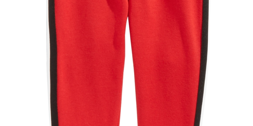 Calça jogger listrada lateral infantil First Impressions para bebês meninos, vermelha, tamanho 3
