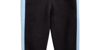 Calça jogger listrada lateral para bebê First Impressions, preta, tamanho 3 a 6 meses