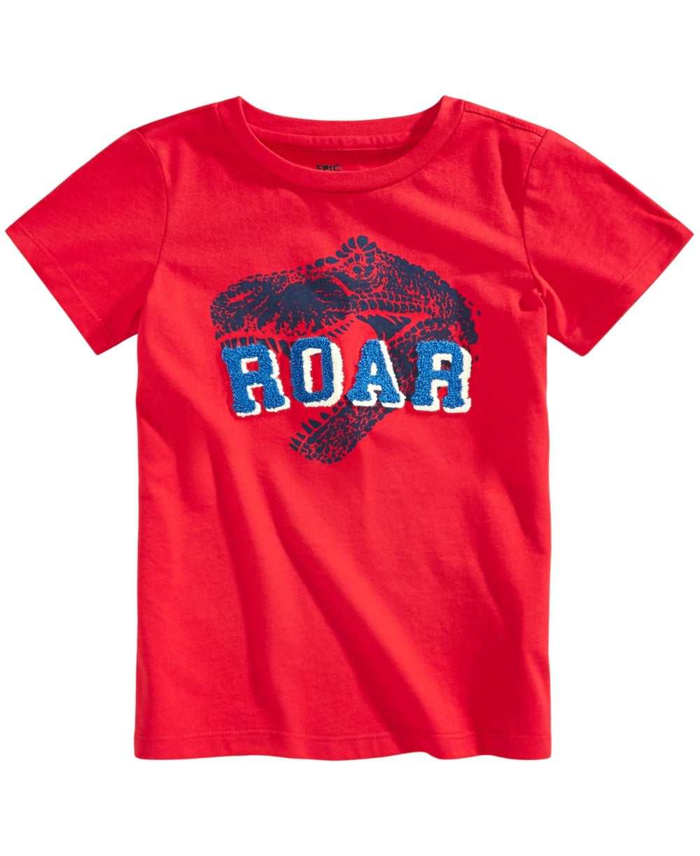 Camiseta infantil infantil Epic Threads Roar Tufted Chenille, tamanho 4, vermelha